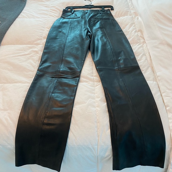 Lamarque High Waisted Leather Trousers - Picture 1 of 5